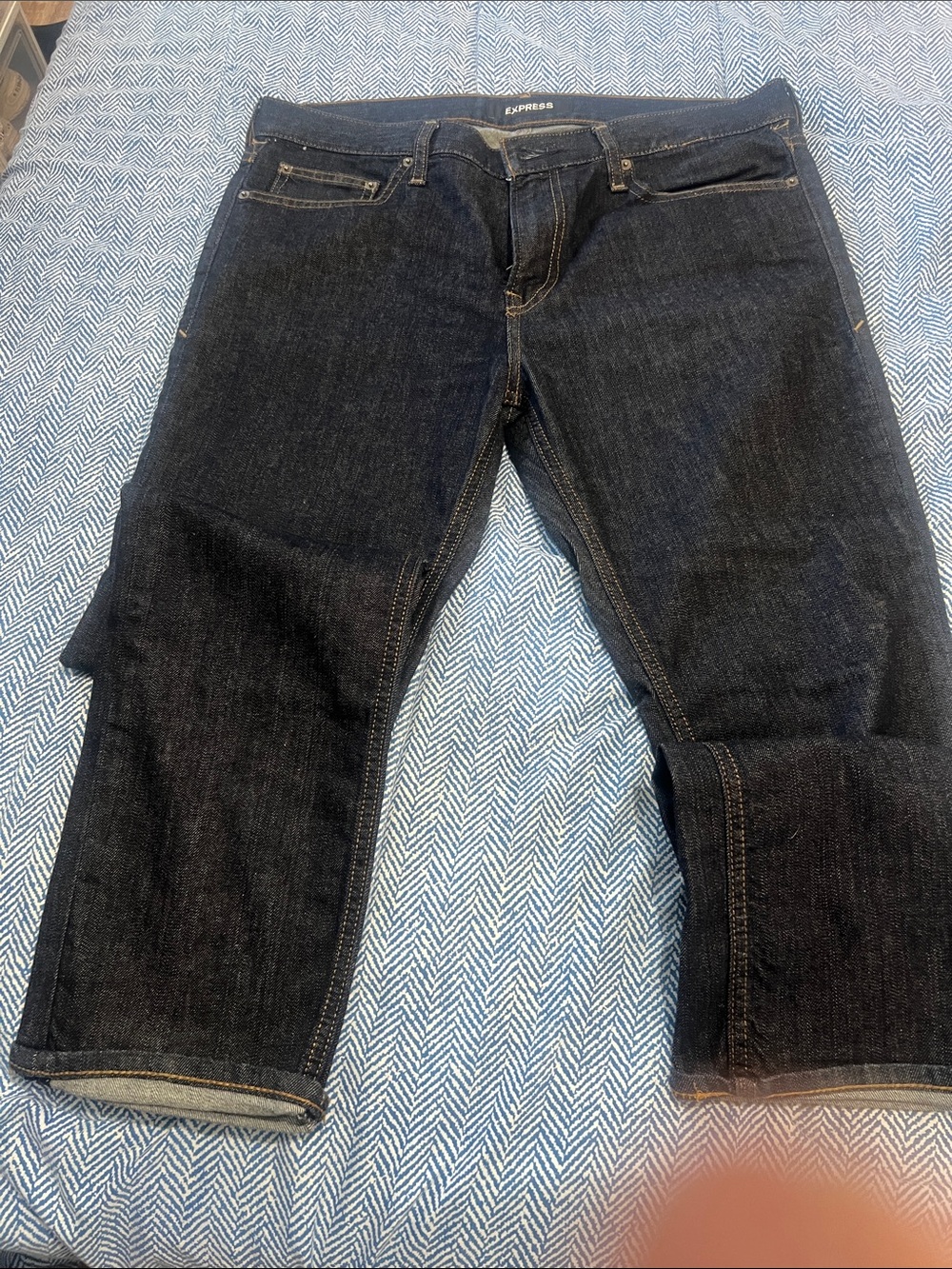 Express Men’s Dark Indigo Straight Jeans
